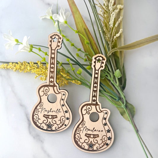 Personalized Engraved Acoustic Guitar Ornament or Gift Tag