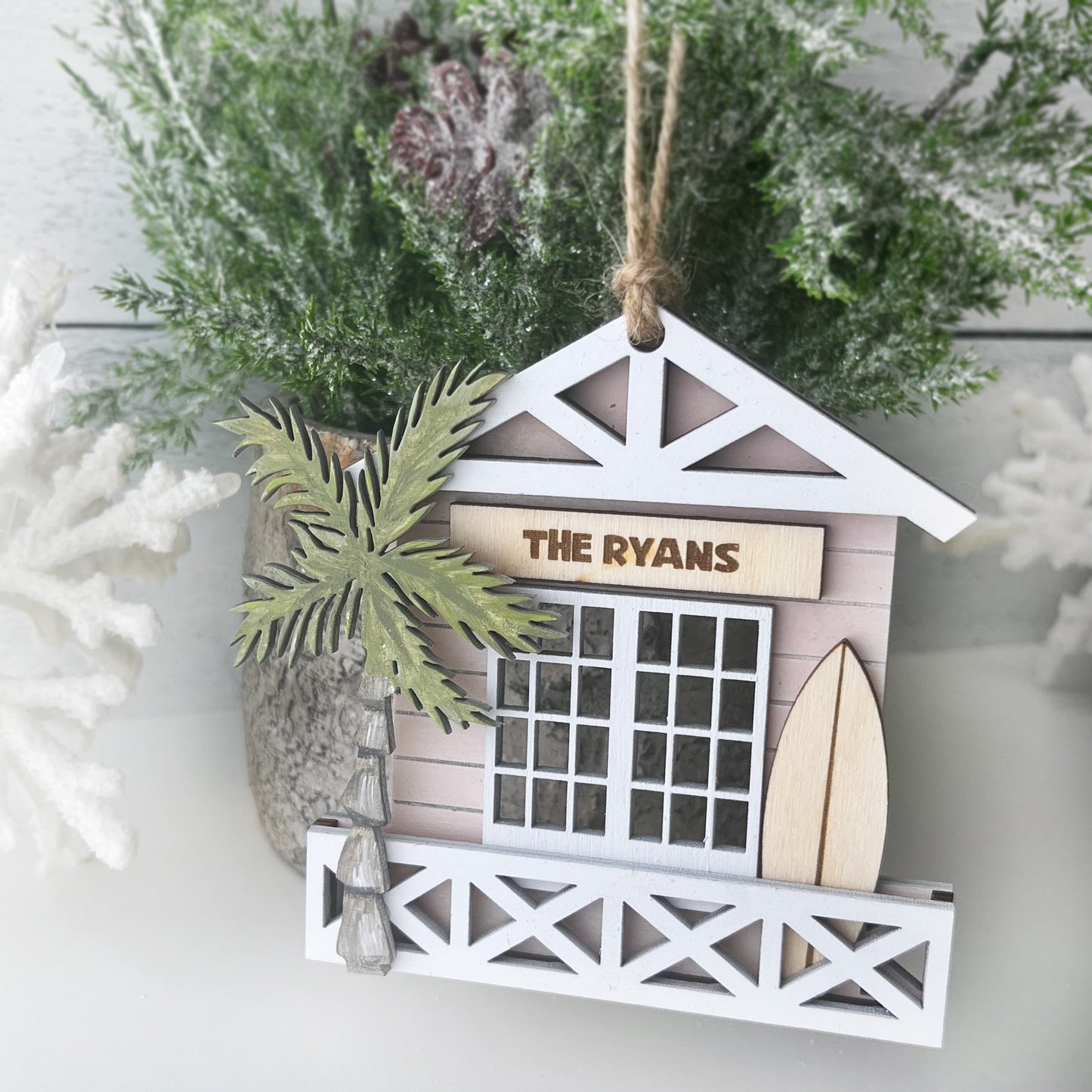 Personalized Cabana Christmas Ornament