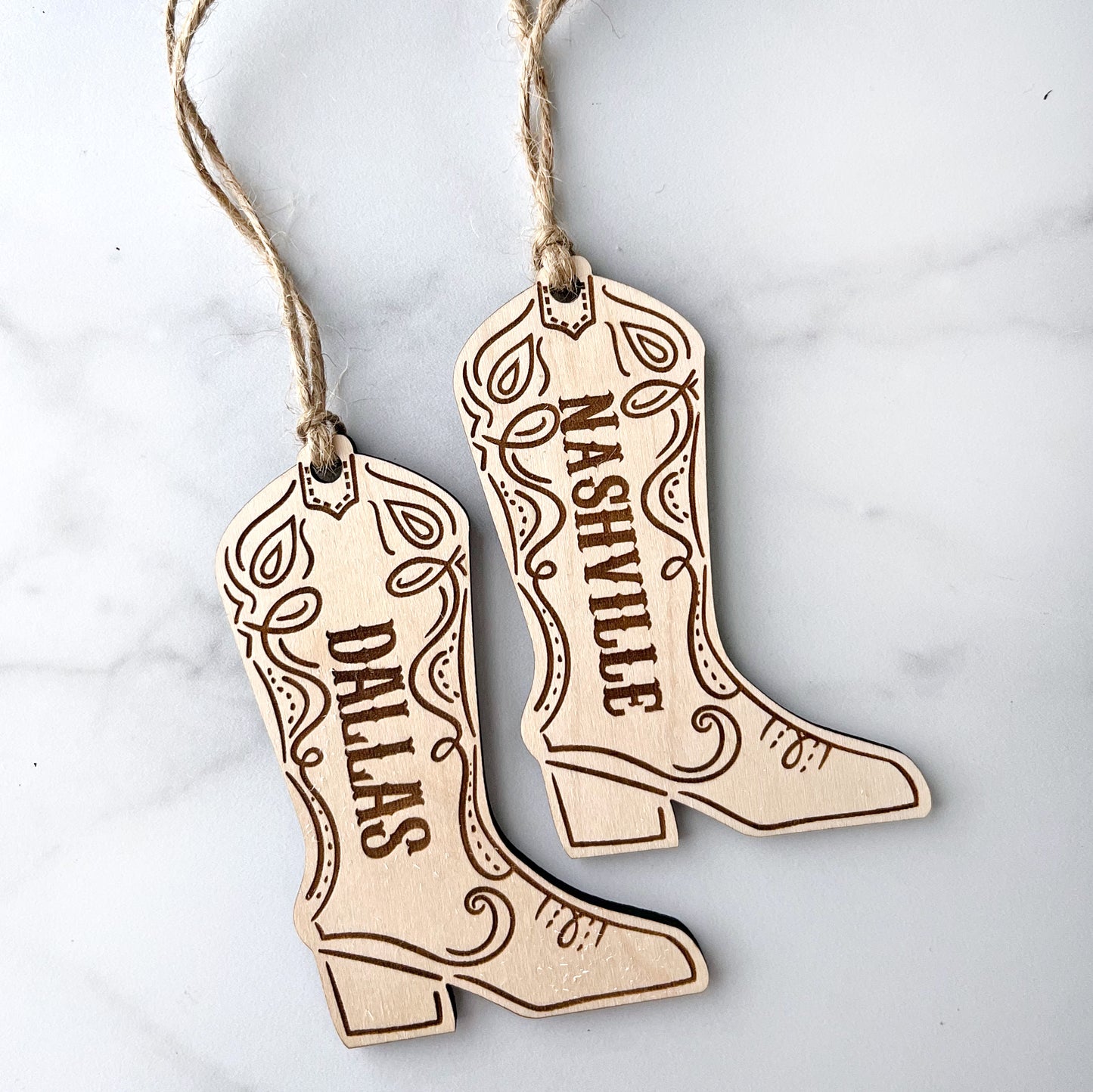 Personalized Engraved Cowboy Boot Ornament