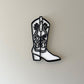 Black and White cowgirl boot wall decor