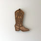 Medium Brown Stain Cowgirl Boot Wall Decor