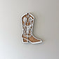 White and Medium Brown cowgirl boot wall decor.