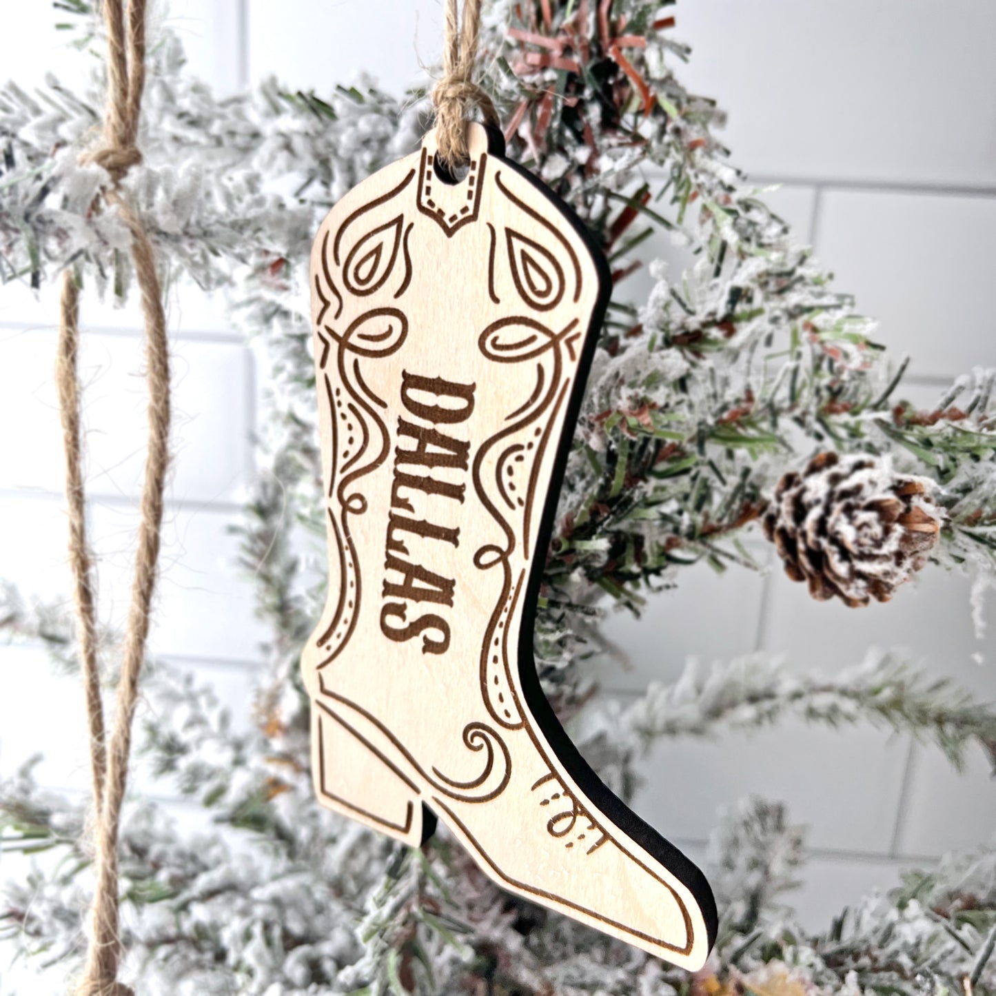 Personalized Engraved Cowboy Boot Ornament