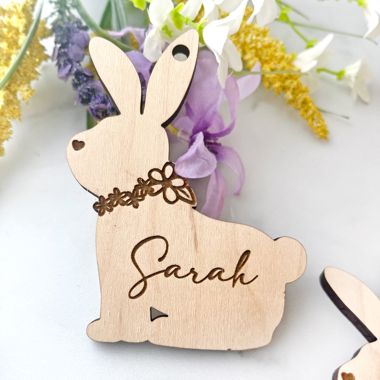 Floral Easter Bunny Tag