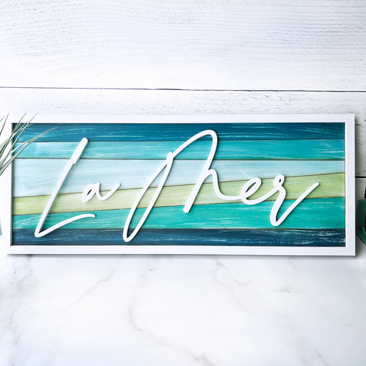 Hand-painted "La Mer" (The Sea) Sign