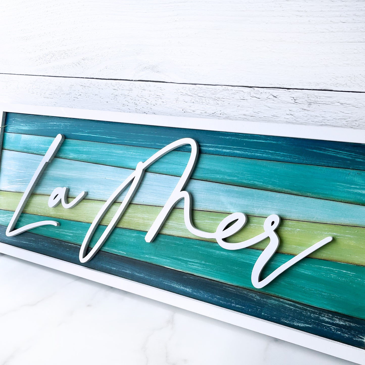 Hand-painted "La Mer" (The Sea) Sign