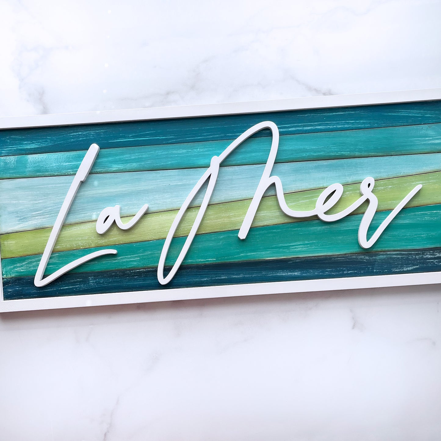 Hand-painted "La Mer" (The Sea) Sign