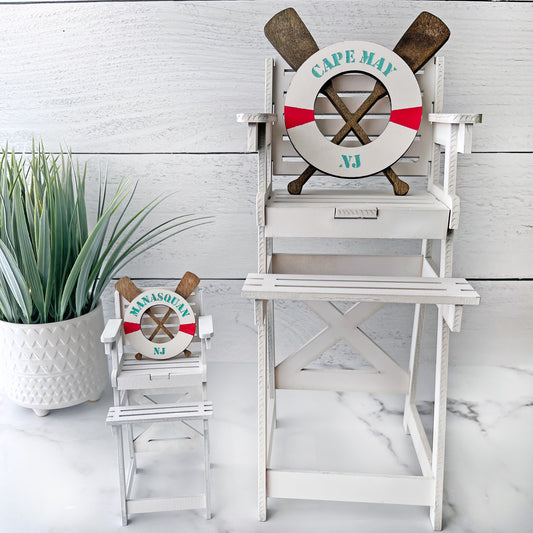 Miniature Lifeguard Stand With Personalized Lifeguard Ring