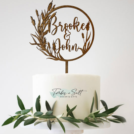 Personalized Seagrass and Reeds Cake Topper