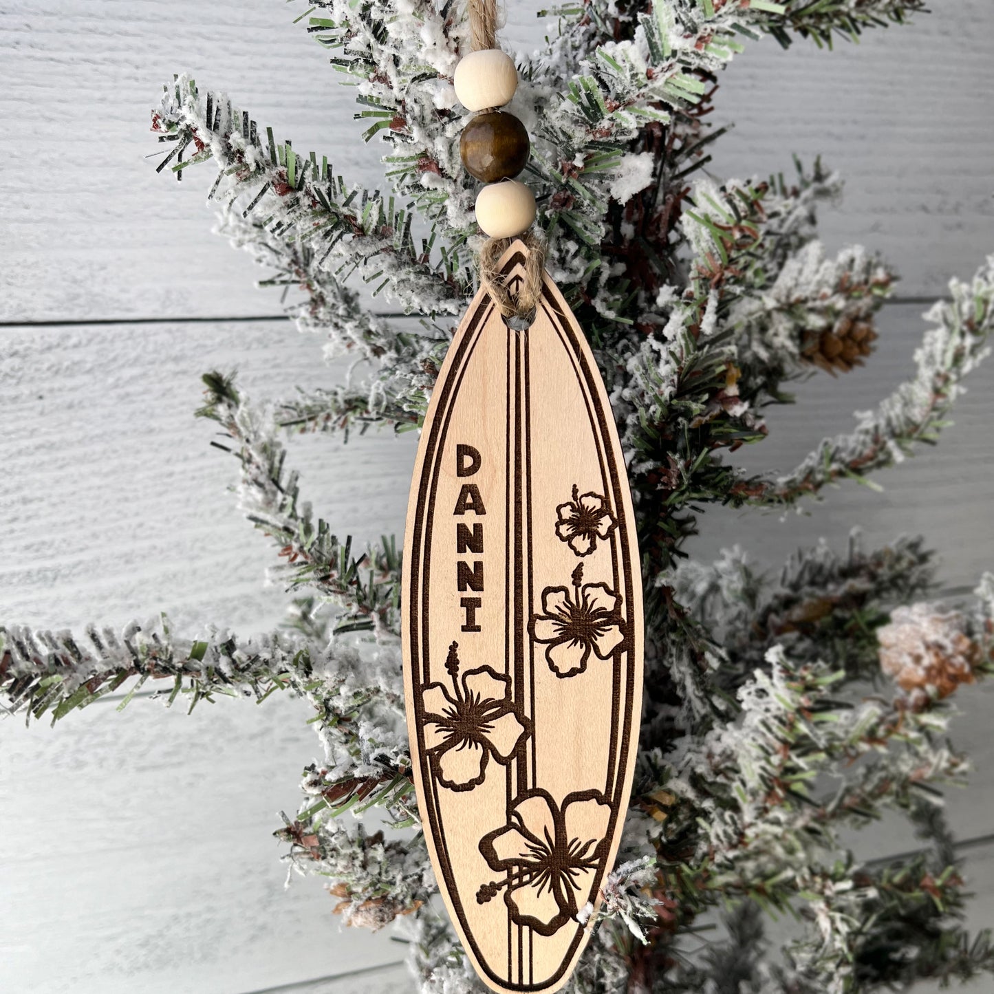 Personalized Engraved Surfboard Ornament