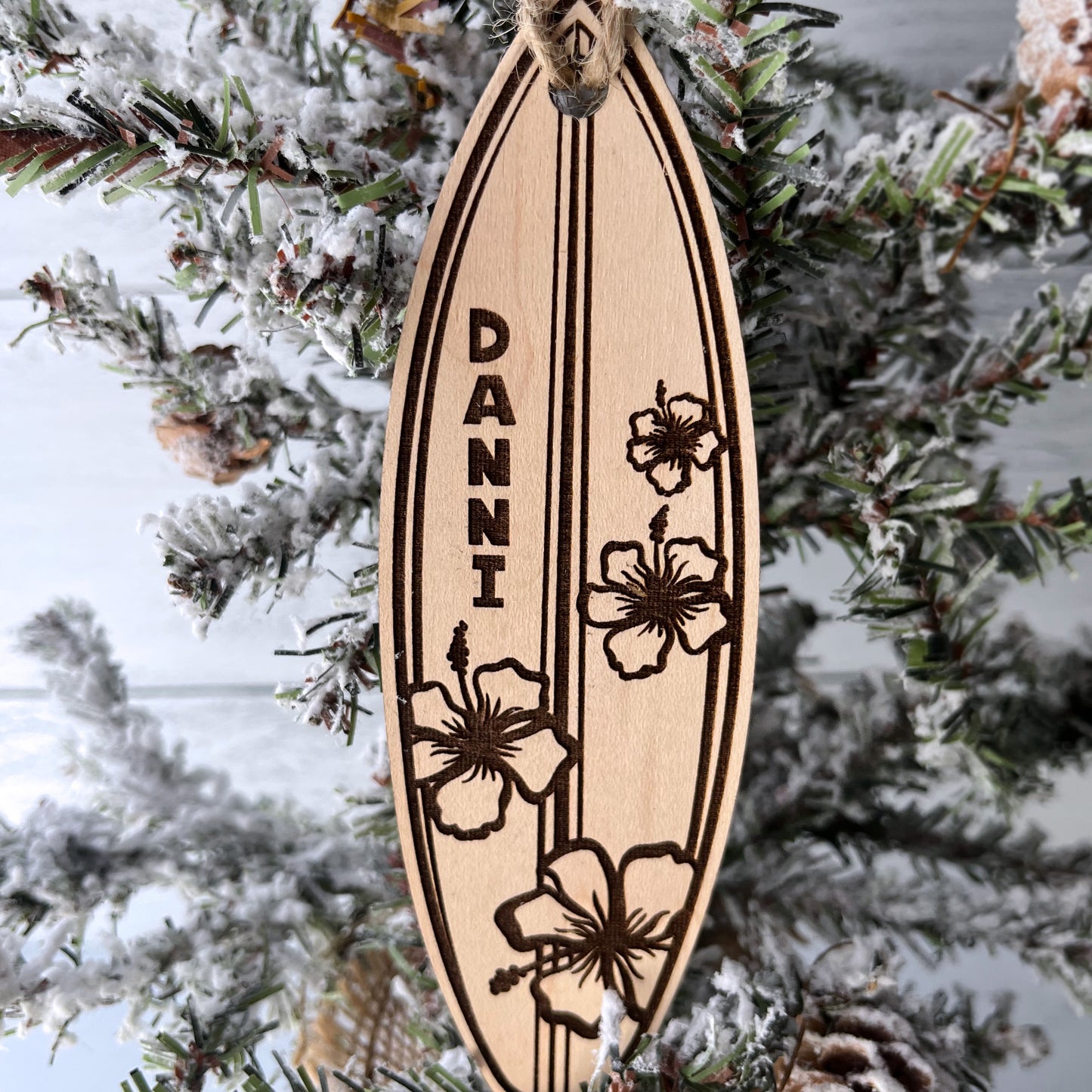 Personalized Engraved Surfboard Ornament