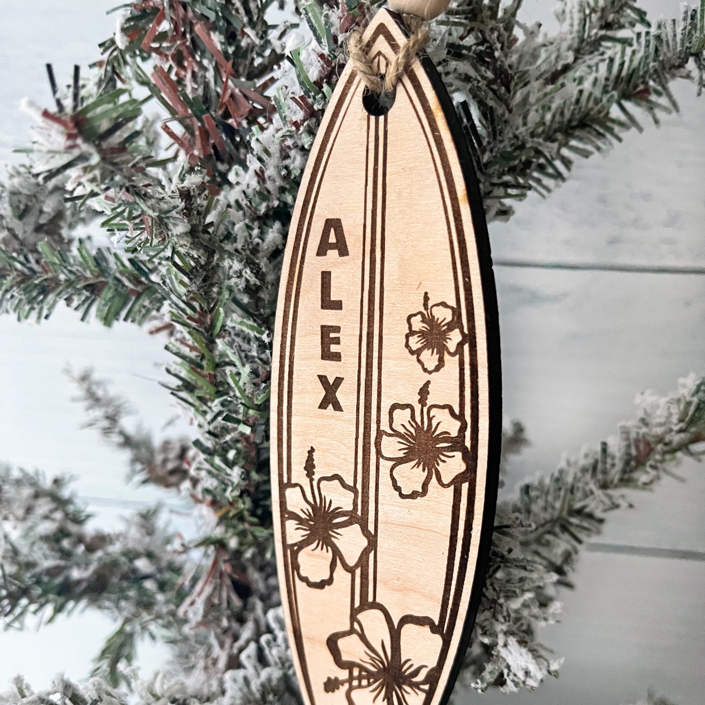 Personalized Engraved Surfboard Ornament