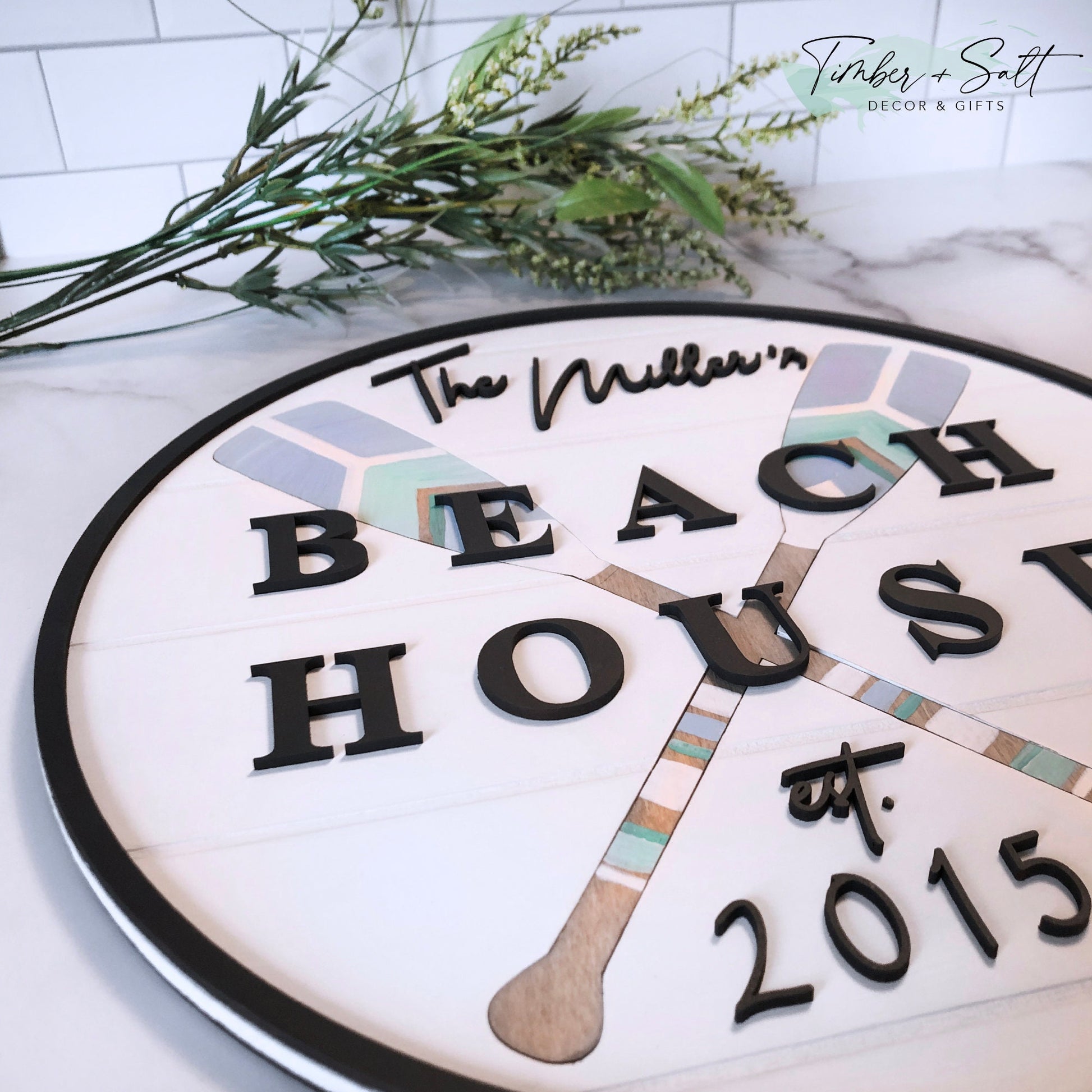 Beach House Sign - "Welcome To Our Beach House"  14" Wall Sign  Shore House Lake House Personalized